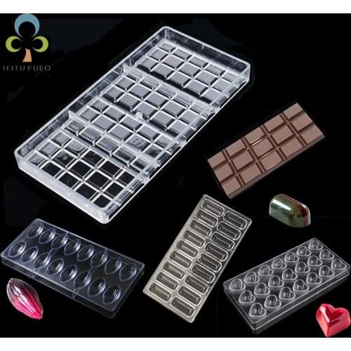 Real Polycarbonate Chocolate Bar Mold Eco-friendly Plastic Baking Pastry Mould Cozinha Kitchen Pastry Tools GYH