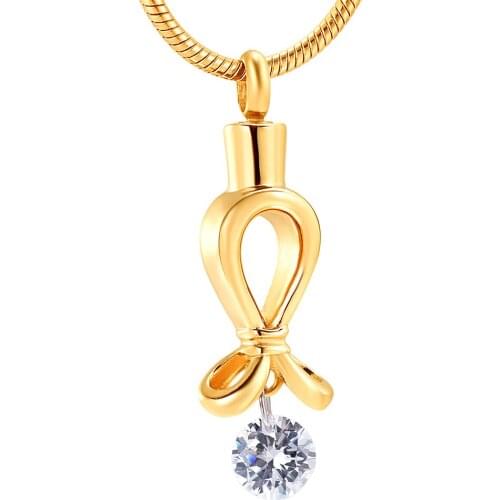 IJD11528 Stainless Steel Cremation graceful crystal Pendant Jewelry for Ashes Urn Memorial Necklace Unisex Jewelry