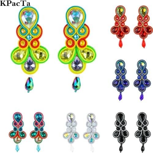 KPacoTa Ethnic Bohemia earrings for women 2021 Naw Vintage Soutache Handmade Luxury Irregular Tassel Jewelry Party Gift