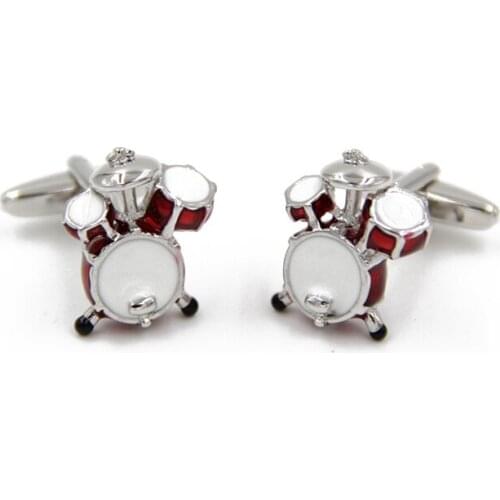 Lepton Fancy Cuff Links New 3D Red White Drum CUFFLINKS for shirt ,Free Shipping
