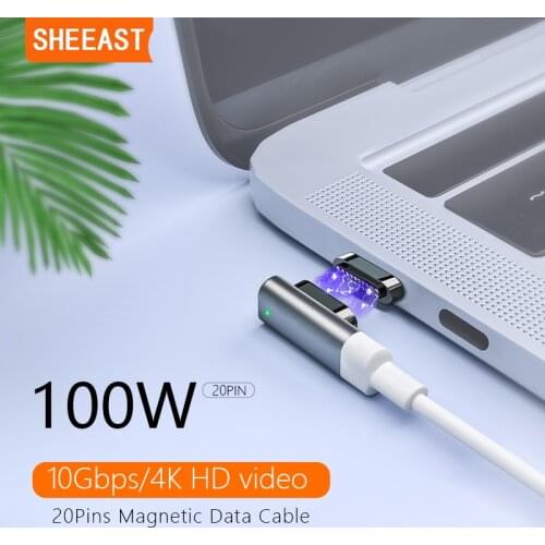Magnetic USB C Cable 20Pins TypeC Connector PD 100W Fast Charging 10Gbp/s Converter for iPad MacBook Pro Air M1 HUAWEI MI Switch