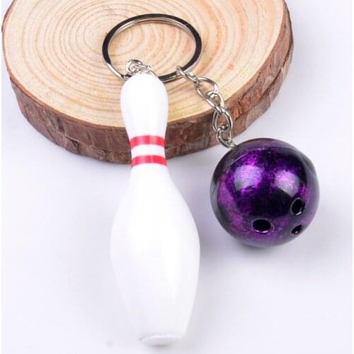 1PC Bowling metal Keychain Car Key Chain Key Ring Sports Hot Sale Keyring pendant For Man Women Gift Metal Craft MY 001