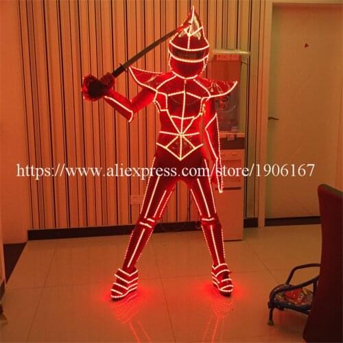 Fashion Show Led Female Performance Ballroom Costumes Clothes Sexy Lady Robot Suit Party Luminous Dress