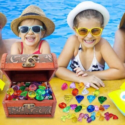 Diving Gems Pool Toys Set Kids Gems Toy With Pirate Treasure Box Dive And Retrieve Practice Swimming Skill