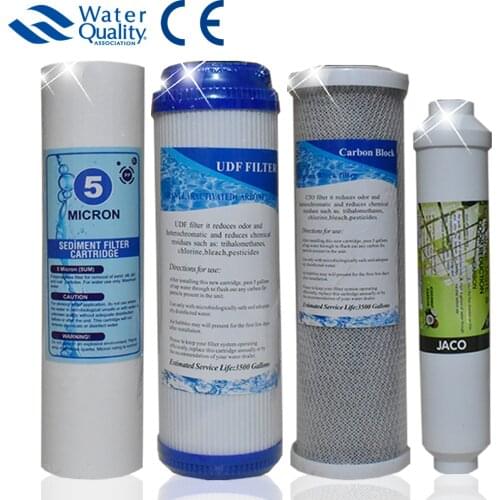 Water Systems Replacement Pre-Filter SET 4 Stage House Water Filter PP Sediment Carbon Filter Cartridge + İnline Coconut t33