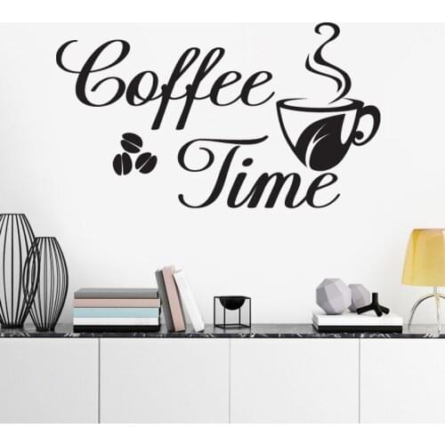 Coffee Shop Sticker Decal Cafe Cup Vinyl Art Wall Decals Decor Decoration Break Coffee Glass Decals CAFE1021