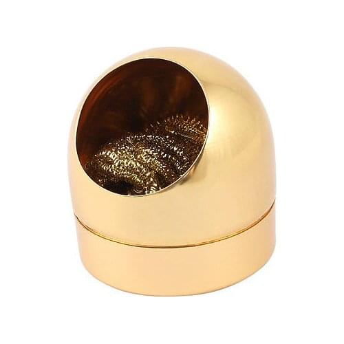 Soldering Iron Tip Wire Nozzle Cleaner Sponge w Copper Tone Base Holder