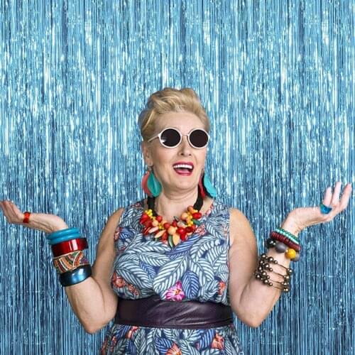 New Style Morden Glitter Tinsel Foil Fringe Curtain Backdrop Birthday Wedding Hawaii Party Decor Photography Props