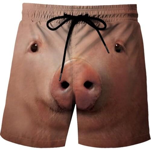 Fashion Animal Graphic Beach Shorts For Men 3D Pattern Pig Nose Boardshorts Men/Women Short Pants Cute Pet Bottoms Lovely Pants
