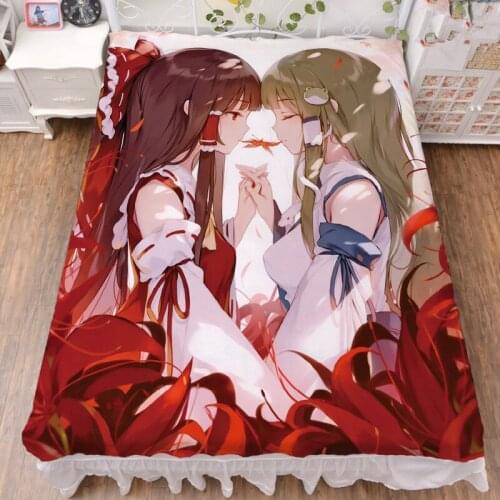 2020-Febeury Japanese Anime Touhou Project sexy girl milk fiber bed sheet & flannel blanket summer quilt 150x200cm