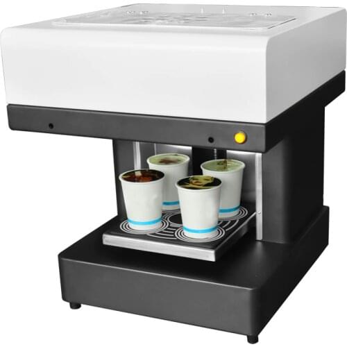 4 cups Coffee Printer Art Cake Pizza Bread Milk Biscuit Pizza Food Printer Automatically Print Machine