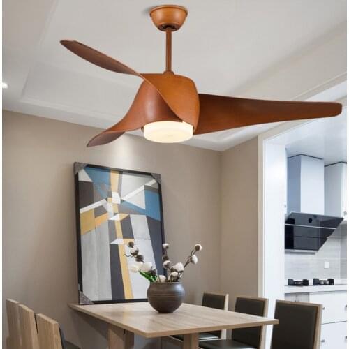 Nordic simple modern living room LED spiral leaf chandelier family bedroom quiet ceiling fan
