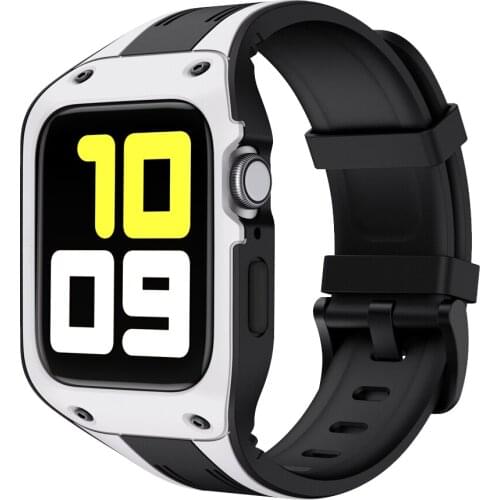 Outdoor Sport Silicone Band for Apple Watch 44mm 42mm Strap with Rugged Protective TPU Case for iWatch Series 4 5 Wrist Bracelet