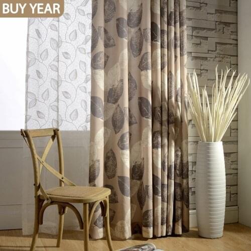 American Style Curtains for Living Dining Room Bedroom Printed Cotton and Linen Fabric Curtains Finished Product Customization