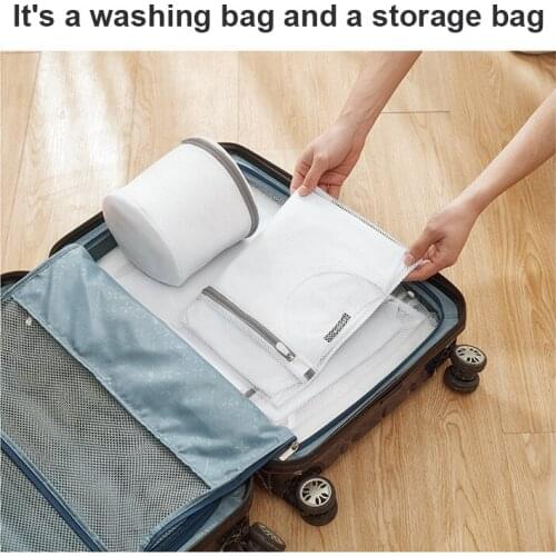 Foldable Zippered Mesh Laundry Wash Bags Household Washing Machine Bag For Laundry Underwear Bra Socks Dirty Clothes