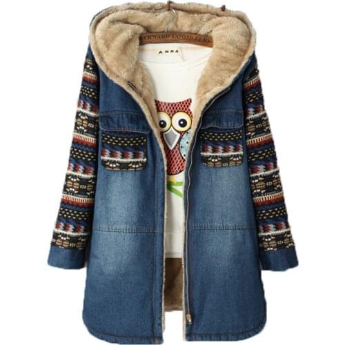 2020 Trending Products Youth clothing Denim jacket Women winter coat Plus velvet Womensjacket with ahood Student clothing 277