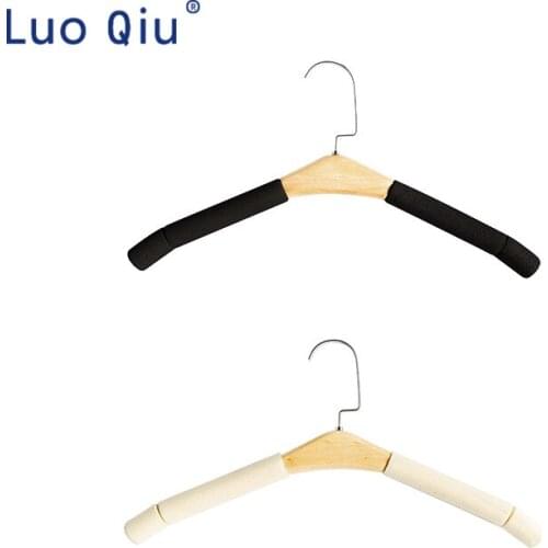 Solid wood anti-slip mark-free multi-purpose hanger domestic sponge large clothes rack wooden hanger hanger