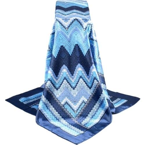 2020 Autumn winter new wave map Satin square Hairband hijab cool shawl ladies foulard femme headband hair bufanda mujer shawl