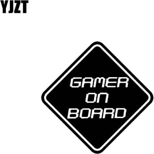 YJZT 12.7CM*12.7CM Gamer On Board Fun Sticker Vinyl Decal Car Black/Silver C10-00537