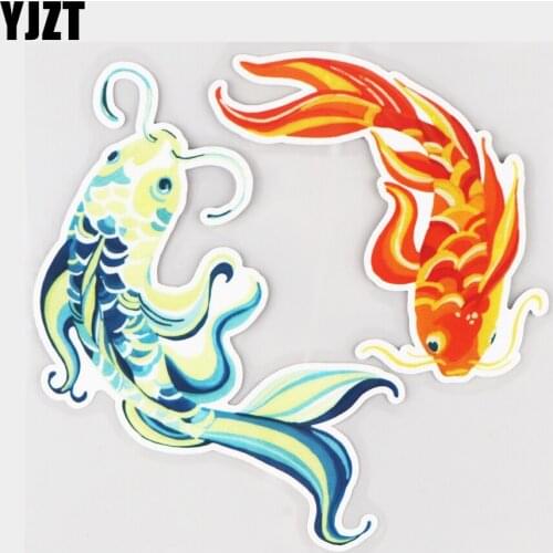 YJZT 15.5×15.1CM Koi Yin Yang Fish Creative Window Windshield Decoration Car Stickers Accessories 21A-0226