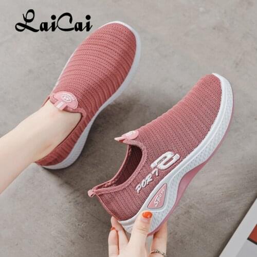 Flying Woven Shoes for Women 2021 Spring New Student Casual Breathable Sports Anti-Slip Sweat-Absorbent Slip-on Cloth Shoe