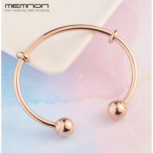 Autumn collection Top quality Moments Rose Gold Open Bangle Bracelets for women fit 925 Sterling Silver Charms Beads DIY jewelry