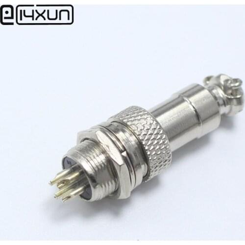 1set GX12 4P Aviation Plug 12mm 4Pin Male Plug Female jack Audio Wire Panel Connector kit Interface