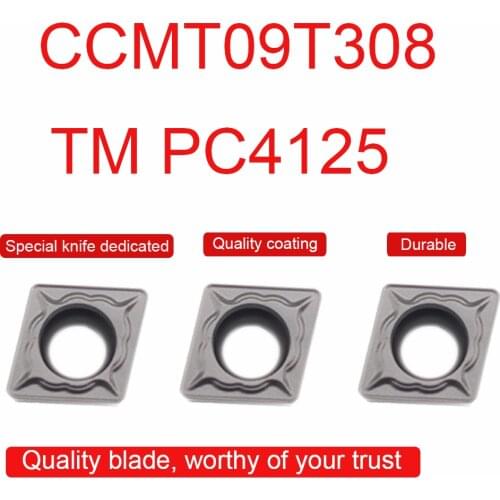 10PCS CCMT09T308 TM PC4125 Carbide Inserts Internal Turning Tool CNC Lathe Cutter Tool Accessories For Processing Steel Parts