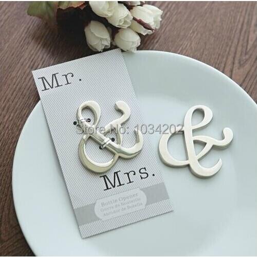 200pcs/Lot+Unique Design"Mr. & Mrs." Silver-Finished Ampersand Wine Bottle Opener Wedding Party Souvenir Gift+FREE SHIPPING