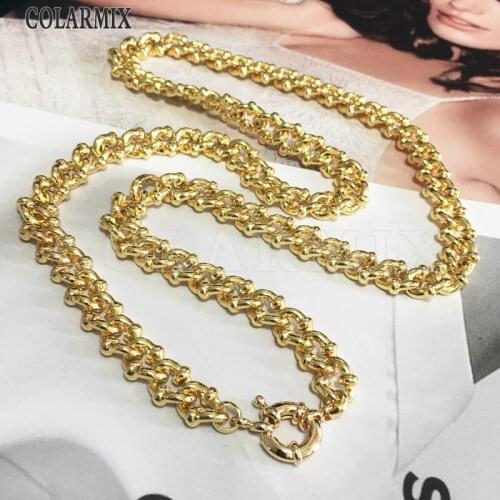 5 pieces Fshion big Link necklace Heavy metal link chain fashion chocker necklace for women jewelry 9696