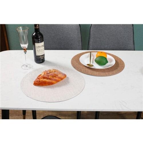 6pcs/lot PU Placemat Waterproof Oil-proof Table Mat Hotel Home Insulation Decorative Table Mats Coasters OK 1082B