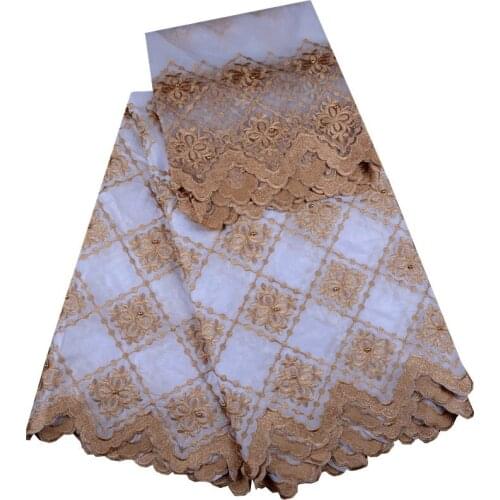 African Lace Fabric High Quality Bazin Hot Sale African white Bazin lace Fabric With Beads For Wedding