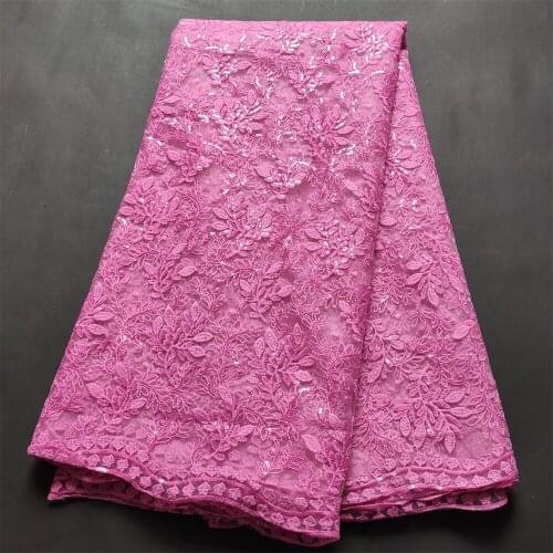 African Tulle Lace Fabrics French Lace Fabric 2021 High Quality 5 Yards Nigerian Lace Fabric For Party Dress jlo43