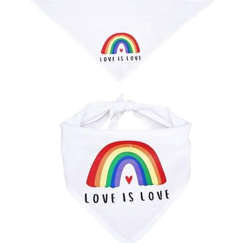 Rainbow Printed Dog Bandana Small Dog Cat Puppy Bandanas Scarf Polyester Dogs Bibs Washable Bow ties Summer Dog Pet Accessories