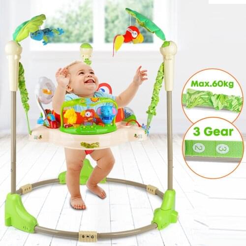 Baby Walker Anti Rollover Baby Child Starter Learn to Walk Multifunctional Kids Jumper Seat With Music & Light Indoor Play Toys