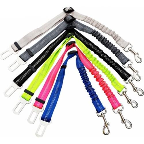 Pet Car Safety Belt Traction Belts Cushioning Elastic Reflective Safety Rope Traction Rope Dog Seat Belt Dogs Leash Pet Supplies