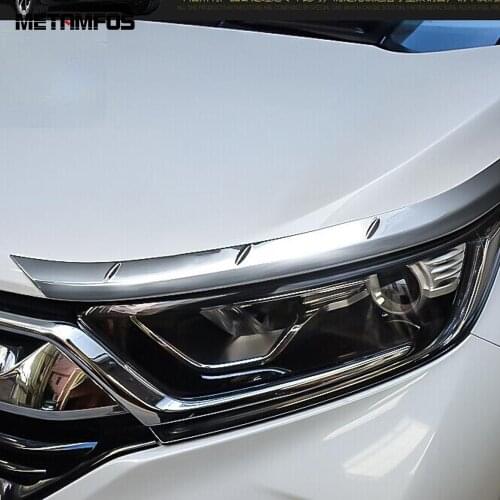 For Honda CR-V CRV 2017 2018 2019 Chrome Front Head Light Lamp Eyebrow Eyelid Decoration Strip Exterior Accessories Car Styling