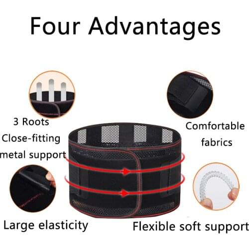 Breathable Back Support and Lumbar Lower Back Brace Provide Back Pain Relief Keep Your Spine Safe and Straight with 3 PCS Metal