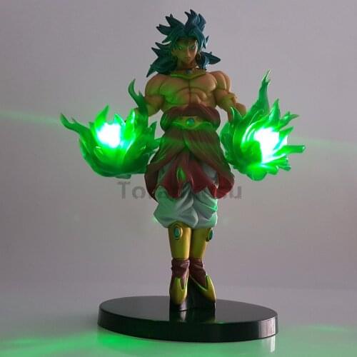 Dragon Ball Z Action Figures Toys Broly Green Power Anime Dragon Ball Super Broly Led Lights Model Toy Esferas Del Dragon