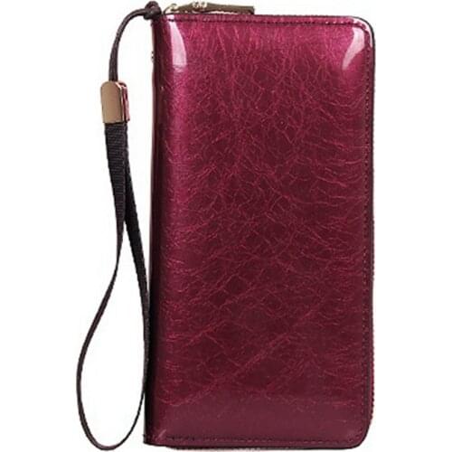 Women Wallet Leather 2021 Red Purple Black Womens Purses Blue Champagne Luxury Woman Wallet Monedero Mujer Portfel Damski Sac