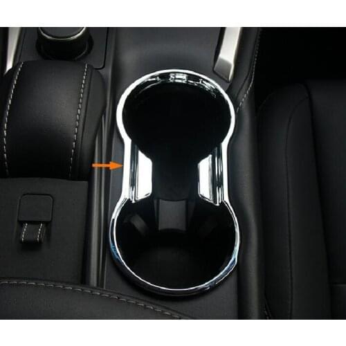 Chromed ABS Plastic Interior Front Water Cup Holder Cover Trim For LEXUS NX200T NX300H 2015-2017