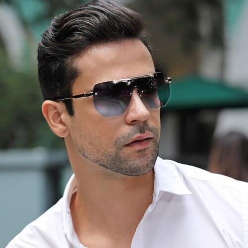 Classic Luxury Men Sunglasses Glamour Fashion Brand Sun Glasses For Women Mirrored Retro Vintage Square Designer Shades TYJ-64