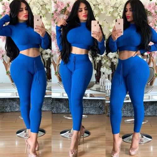Ueteey New Two-piece Sexy Skinny Nightclub Two-piece Pant Set