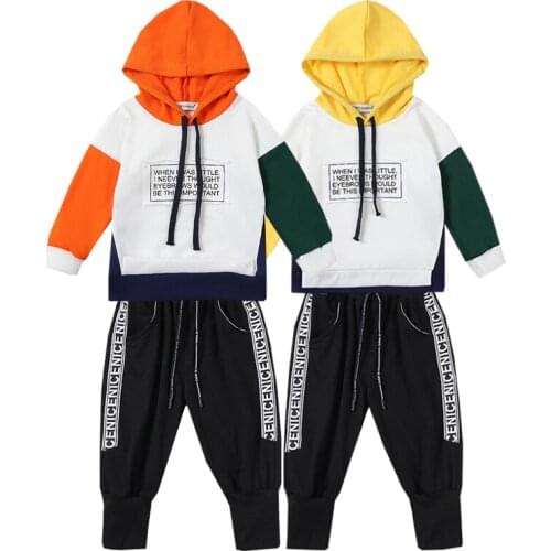 1-4 Age Boy Girls Spring Autumn Sportswear Two-piece Letter Printing Sweater Hooded Jacket + Pants Babe fashion Quality Clothing