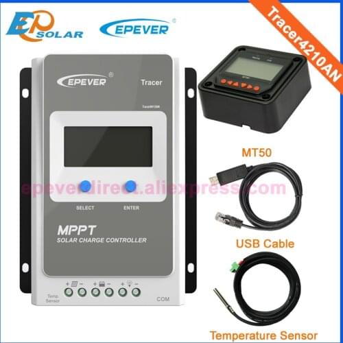 Tracer 4210AN EPsloar 40A MPPT Solar Charge Controller 12V 24V LCD Display EPEVER Regulator with MT50 Meter