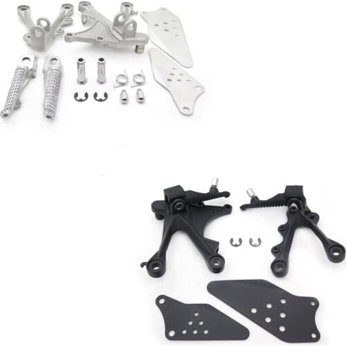 Aftermarket Free shipping Potorcycle Parts Black Front Rider Foot Pegs Bracket Fit For Kawasaki Zx6R 2005 2006 2007 2008