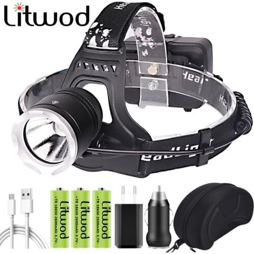 Litwod Headlight 32w Bulbs XHP70.2 Led Headlamp 18650 Battery Power Bank 7800mah 2810 XHP50.2 Head Light Lamp Flashlight Torch