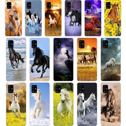 289SD horse Soft Silicone Tpu Cover phone Case for Samsung Galaxy A01 A10 A31 A40 A41 A51 A71 A70 2019
