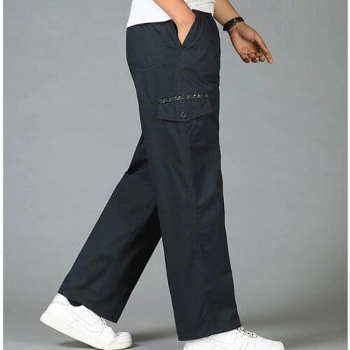 New Spring Summer Men Cargo Pants Cotton Hip Hop Loose Trousers Mens Pants Plus Size L XL 2XL 3XL 4XL 5XL