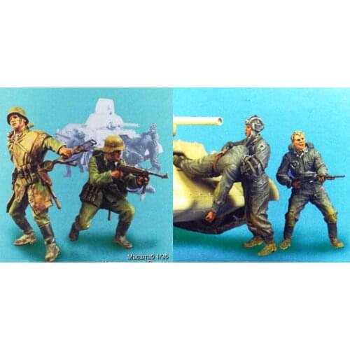 Resin WWII Su-German five people 1:35